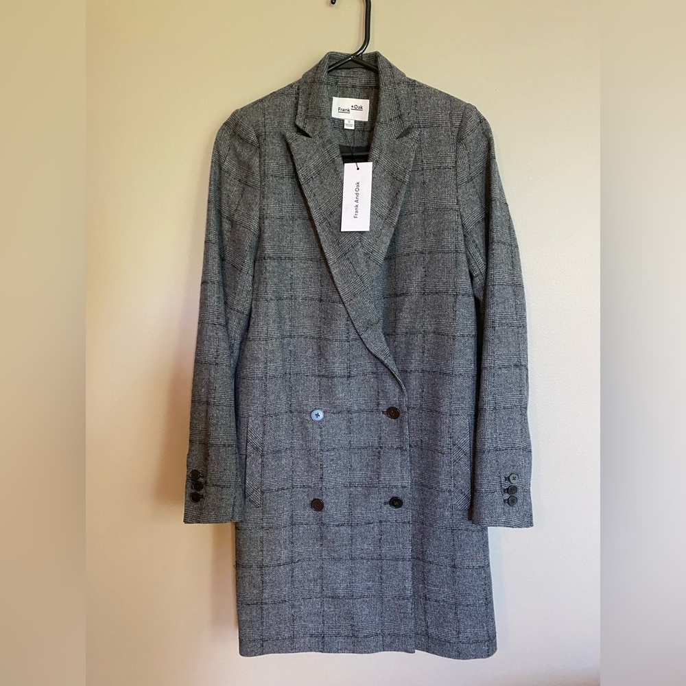 NWT Frank & Oak Wool Double Breasted Oversized Jacket / Blazer Size XS - Picture 3 of 11